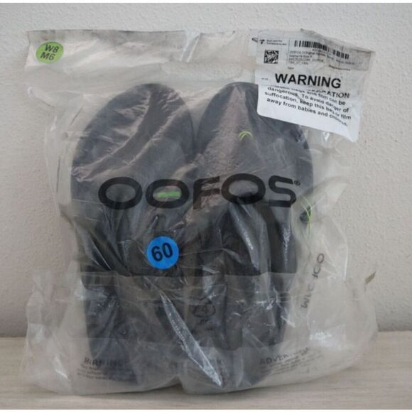OOFOS 1000 Unisex Men's Sz 6 Women's Sz 8 Black OOriginal Flip Flop Sandals - Picture 13 of 14
